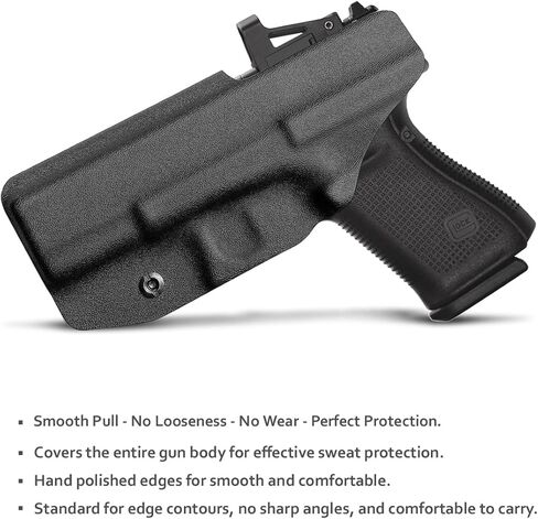 POLE.CRAFT IWB Kydex Holster Optics Cut Fits: Glock 19 MOS 19X 25 44 45 (Gen 1-5) & Glock 23 32 (Gen 3 4) - Glock 17 (Gen 1-5) / Glock 22 Glock 31 (Gen 3-4) Pistol - Inside Waistband Accessories in Saudi Arabia