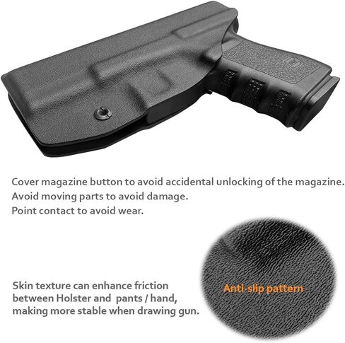 POLE.CRAFT IWB Kydex Holster Optics Cut Fits: Glock 19 MOS 19X 25 44 45 (Gen 1-5) & Glock 23 32 (Gen 3 4) - Glock 17 (Gen 1-5) / Glock 22 Glock 31 (Gen 3-4) Pistol - Inside Waistband Accessories in Saudi Arabia