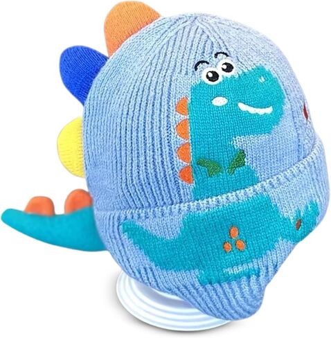 Children's Dinosaur Winter Hat with Ear Protection – Cozy and Stylish Beanie for Boys and Girls, Dinosaur-Themed Kids' Hat (Beige) in Kuwait