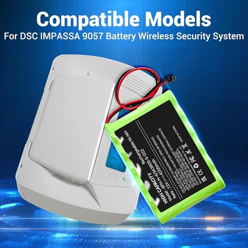 4200mAh 7.2V Upgraded Rechargeable Battery for 6PH-H-4/3A3600-S-D22, ADT SCW9057 SCW9055 and DSC Alarm System, IMPASSA 9057 Control Panel Ni-MH Replacement Battery (2 Pin Connector) with Tool in Saudi Arabia