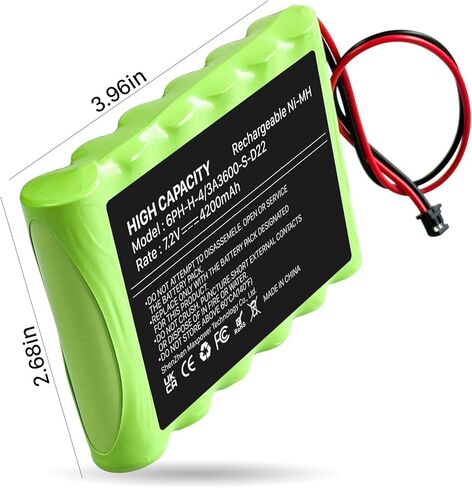 4200mAh 7.2V Upgraded Rechargeable Battery for 6PH-H-4/3A3600-S-D22, ADT SCW9057 SCW9055 and DSC Alarm System, IMPASSA 9057 Control Panel Ni-MH Replacement Battery (2 Pin Connector) with Tool in Saudi Arabia