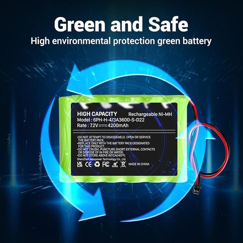 4200mAh 7.2V Upgraded Rechargeable Battery for 6PH-H-4/3A3600-S-D22, ADT SCW9057 SCW9055 and DSC Alarm System, IMPASSA 9057 Control Panel Ni-MH Replacement Battery (2 Pin Connector) with Tool in Saudi Arabia