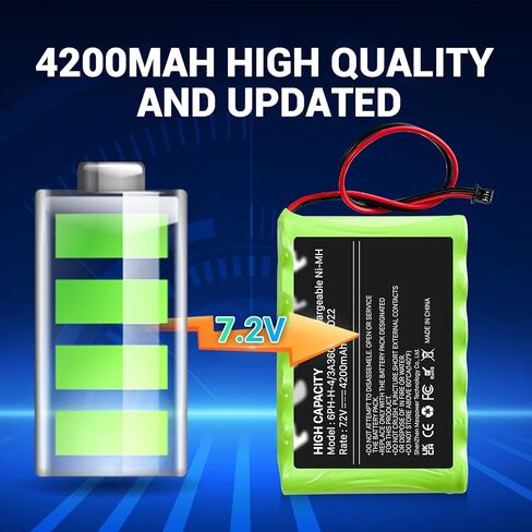 4200mAh 7.2V Upgraded Rechargeable Battery for 6PH-H-4/3A3600-S-D22, ADT SCW9057 SCW9055 and DSC Alarm System, IMPASSA 9057 Control Panel Ni-MH Replacement Battery (2 Pin Connector) with Tool in Saudi Arabia