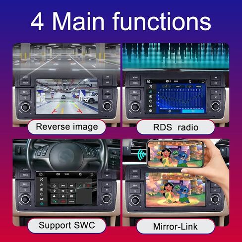 Car Stereo for BMW E46 3 Series 1999-2004 Compatible with Wireless Carplay/Android Auto, 7 inch Radio with IPS Touch Screen/Bluetooth/Mirror Link/FM/AM/USB/High Power/RDS/SWC/DSP in Saudi Arabia
