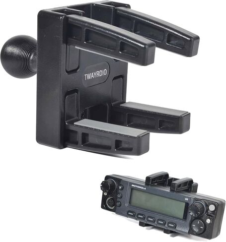 TWAYRDIO Adjustable Mount Bracket with 25mm/ B Size/ 1" Ball Adapter, for Detachable Panel Mobile CB Radio & Scanners, Compatible with RAM Mounts B Size Double Socket Arm for ICOM TYT Yaesu Retevis in Saudi Arabia