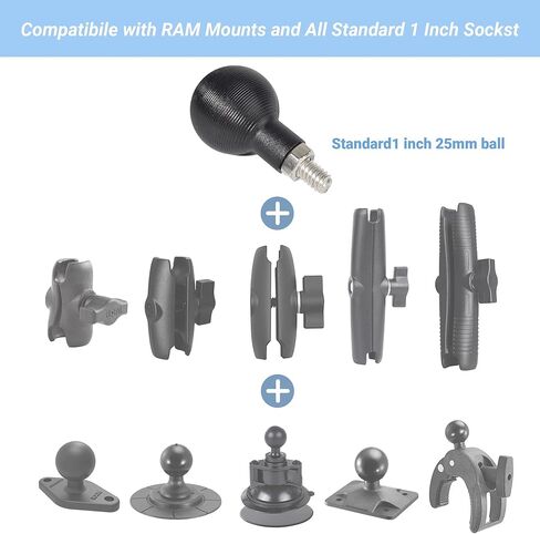 TWAYRDIO Adjustable Mount Bracket with 25mm/ B Size/ 1" Ball Adapter, for Detachable Panel Mobile CB Radio & Scanners, Compatible with RAM Mounts B Size Double Socket Arm for ICOM TYT Yaesu Retevis in Saudi Arabia