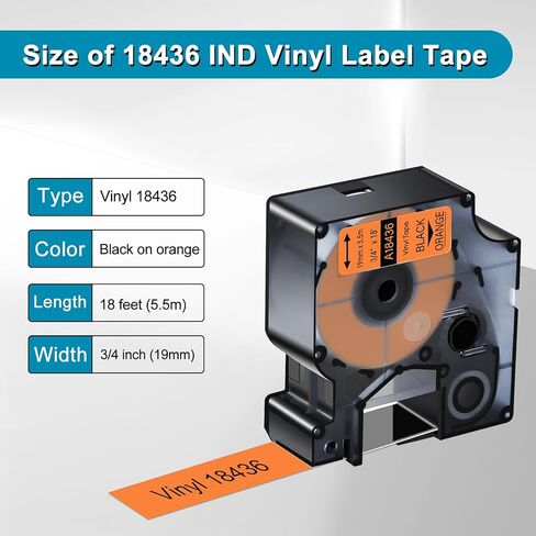 3 Pack Compatible for Dymo Rhino 18436 3/4" 19mm Black on Orange Vinyl Permanent Industrial Label Tape for Rhino 4200 5000 5200 6000 and 3M Label Maker in Saudi Arabia