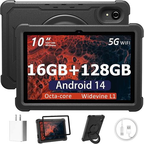 تابلت HUIHUANG بشاشة 10 بوصات يعمل بنظام Android 14، وذاكرة وصول عشوائي 16 جيجابايت وذاكرة وصول عشوائي 128 جيجابايت، وتوسيع 1 تيرابايت، ثماني النواة، وبطارية ذات سعة كبيرة، وكاميرا مزدوجة 5 ميجابكسل + 8 ميجابكسل، وواي فاي 5G/2.4G، وبلوتوث 5.0، ونظام تحديد in Saudi Arabia