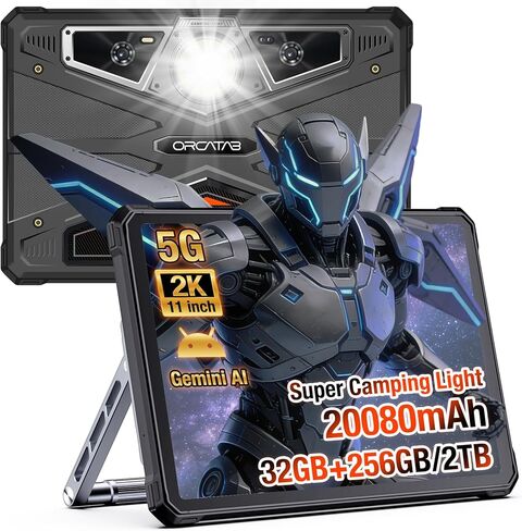 تابلت WT1 Pro 2026 5G متين Android 15، 2K 11 بوصة 120 هرتز 33 وات 20080 مللي أمبير في الساعة مقاوم للماء، 32 جيجابايت+256 جيجابايت/2 تيرابايت أقراص خارجية، 64 ميجابكسل + 16 ميجابكسل + 20 ميجابكسل جيميني AI/IP68/5G LTE واي فاي/معرف الوجه/OTG/GPS/فانوس للتخ in Kuwait
