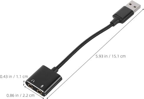 محول صوت USB لبطاقة الصوت الخارجية من DOITOOL مع موزع سماعة الرأس والميكروفون للكمبيوتر المحمول، كابل محول الصوت الخارجي للتوصيل والتشغيل، أسود، متوافق مع سطح المكتب والهاتف المحمول in Saudi Arabia