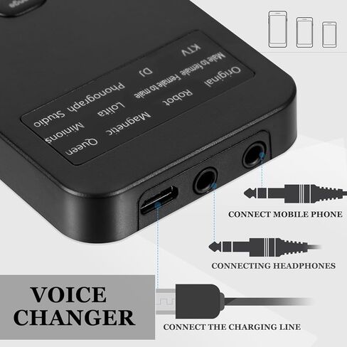DOITOOL Mini Sound Card for Computer and Phone, Portable Live Broadcast Voice Changer with One-Key Voice Beautifier and Sound Effects, Compatible with Dc5.00v for Gaming, Streaming, in Saudi Arabia