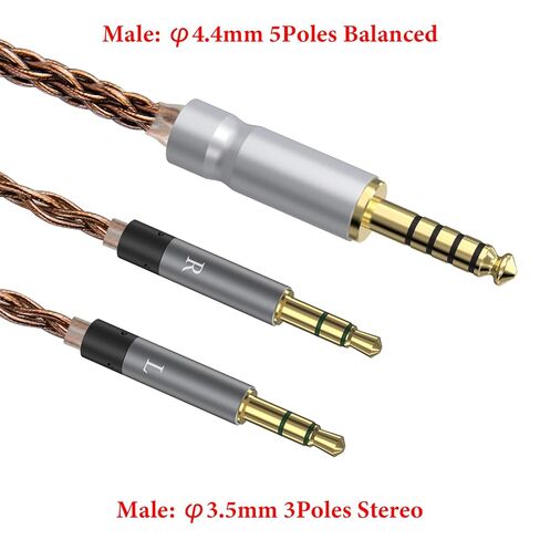 كابل صوت ترقية GEEKRIA Apollo نحاسي كريستالي واحد متوافق مع سلسلة Meze Audio 99 Classics، 109 PRO، LIRIC 2، Strada 4.4 مم إلى سلك سماعات رأس بديل مزدوج 3.5 مم (4.9 قدم/1.5 متر) in Saudi Arabia