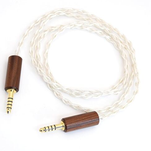 Wooden Shell 4.4mm Male to 4.4mm Male Balanced Audio Adapter Headphone Extension Cable 4 Cores 6N OCC Silver Plated Cable for Sony NW-WM1Z 1A MDR-Z1R TA-ZH1ES PHA-2 (1Meter in Saudi Arabia