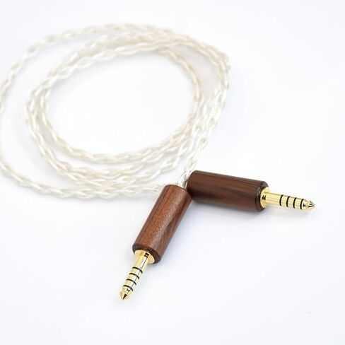 Wooden Shell 4.4mm Male to 4.4mm Male Balanced Audio Adapter Headphone Extension Cable 4 Cores 6N OCC Silver Plated Cable for Sony NW-WM1Z 1A MDR-Z1R TA-ZH1ES PHA-2 (1Meter in Saudi Arabia