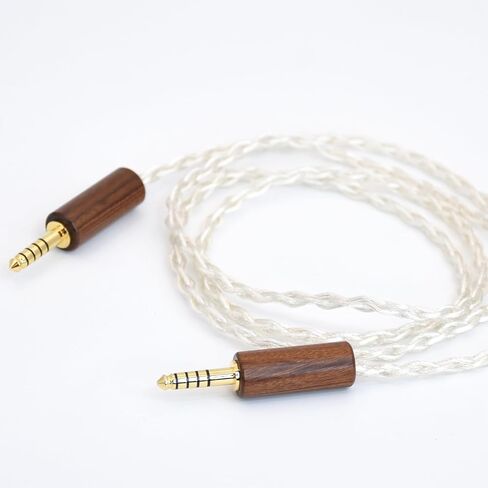 Wooden Shell 4.4mm Male to 4.4mm Male Balanced Audio Adapter Headphone Extension Cable 4 Cores 6N OCC Silver Plated Cable for Sony NW-WM1Z 1A MDR-Z1R TA-ZH1ES PHA-2 (1Meter in Saudi Arabia