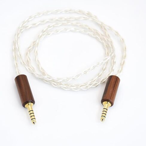 Wooden Shell 4.4mm Male to 4.4mm Male Balanced Audio Adapter Headphone Extension Cable 4 Cores 6N OCC Silver Plated Cable for Sony NW-WM1Z 1A MDR-Z1R TA-ZH1ES PHA-2 (1Meter in Saudi Arabia