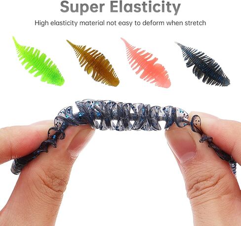 20pcs Soft Swimbait Soft Plastic Fishing Lures, Bass Lures Swim Baits Worms Swimbait for Bass Fishing, Worms for Bass in Saudi Arabia