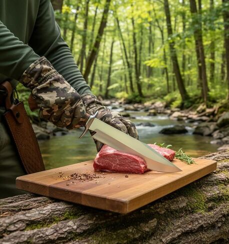 Handmade D2 Steel 14 Inch Bowie Knife with leather sheath - Survival Hunting knife with steel Guard, Rosewood Handle Ideal for Camping Bushcrafting Hunting & outdoor use in Kuwait