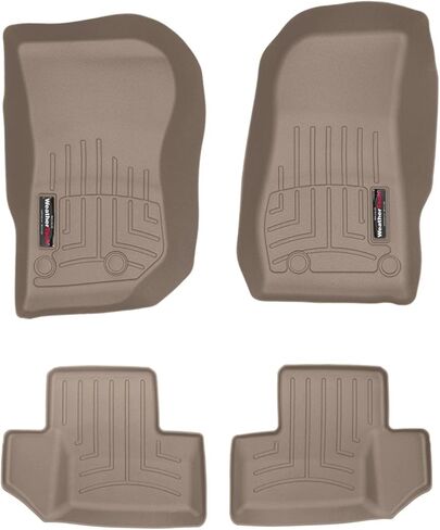 بطانات أرضية مخصصة من WeatherTech لسيارة Jeep Wrangler JK 2-Door، Wrangler 2-Door، Wrangler 2-Door - الصف الأول والثاني (44573-1-3)، أسود in Saudi Arabia
