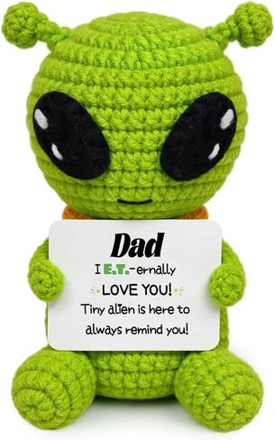 Mini Handmade Positive Crochet Alien, Gifts for Him Her Boyfriend Girlfriend, Emotional Support Anniversary Birthday I Love You Gifts for Women Men Wife Husband Mom Dad Daughter Friends Loved Ones in Saudi Arabia