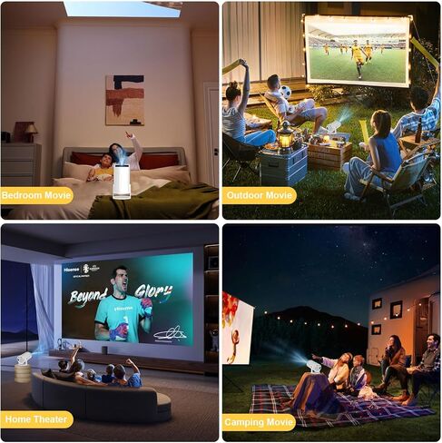 [Built-in Apps] 5G WiFi Bluetooth Smart Projector,4K support HD Portable Projector, Mini Projector with Stereo Speaker. Indoor, Outdoor Use,Compatible with TV Stick Smartphone/ pc/USB（White） in Saudi Arabia