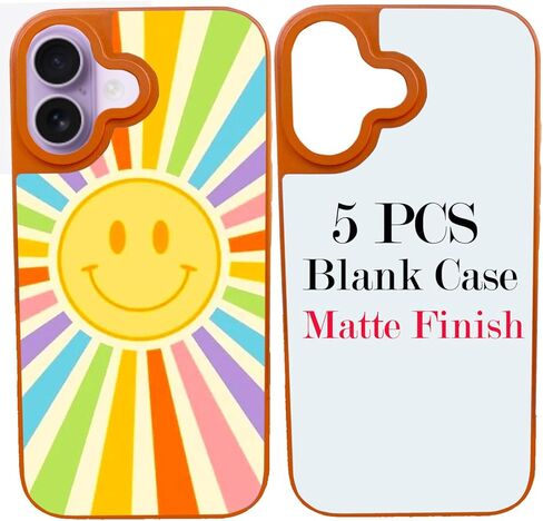 JUSTRY 5 قطع من أغطية الهاتف الفارغة المتسامية المتوافقة مع iPhone 17 Pro Max، 6.9 بوصة، سهلة التسامي DIY مخصصة 2 في 1 2D غطاء هاتف محمول ناعم من مادة TPU + حشوات فضية غير لامعة in Kuwait