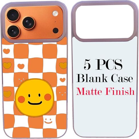 JUSTRY 5 قطع من أغطية الهاتف الفارغة المتسامية المتوافقة مع iPhone 17 Pro Max، 6.9 بوصة، سهلة التسامي DIY مخصصة 2 في 1 2D غطاء هاتف محمول ناعم من مادة TPU + حشوات فضية غير لامعة in Kuwait
