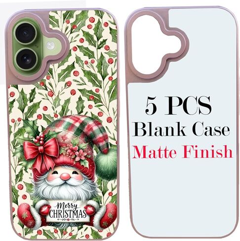 JUSTRY 5 قطع من أغطية الهاتف الفارغة المتسامية المتوافقة مع iPhone 17 Pro Max، 6.9 بوصة، سهلة التسامي DIY مخصصة 2 في 1 2D غطاء هاتف محمول ناعم من مادة TPU + حشوات فضية غير لامعة in Kuwait