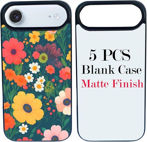 JUSTRY 5 قطع من أغطية الهاتف الفارغة المتسامية المتوافقة مع iPhone 17 Pro Max، 6.9 بوصة، سهلة التسامي DIY مخصصة 2 في 1 2D غطاء هاتف محمول ناعم من مادة TPU + حشوات فضية غير لامعة in Kuwait