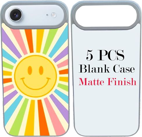 JUSTRY 5 قطع من أغطية الهاتف الفارغة المتسامية المتوافقة مع iPhone 17 Pro Max، 6.9 بوصة، سهلة التسامي DIY مخصصة 2 في 1 2D غطاء هاتف محمول ناعم من مادة TPU + حشوات فضية غير لامعة in Kuwait