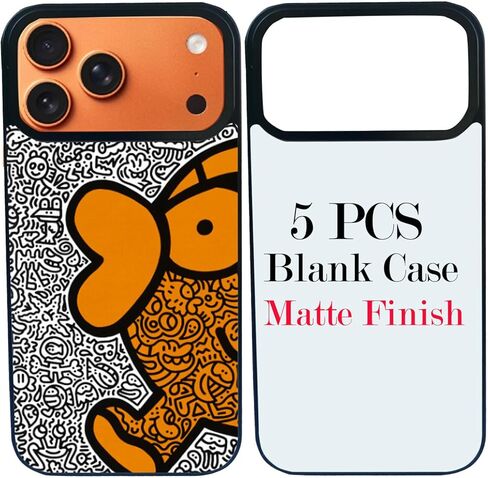 JUSTRY 5 قطع من أغطية الهاتف الفارغة المتسامية المتوافقة مع iPhone 17 Pro Max، 6.9 بوصة، سهلة التسامي DIY مخصصة 2 في 1 2D غطاء هاتف محمول ناعم من مادة TPU + حشوات فضية غير لامعة in Kuwait
