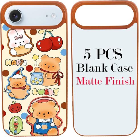 JUSTRY 5 قطع من أغطية الهاتف الفارغة المتسامية المتوافقة مع iPhone 17 Pro Max، 6.9 بوصة، سهلة التسامي DIY مخصصة 2 في 1 2D غطاء هاتف محمول ناعم من مادة TPU + حشوات فضية غير لامعة in Kuwait