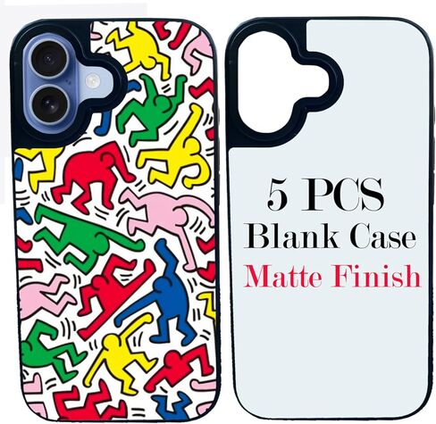 JUSTRY 5 قطع من أغطية الهاتف الفارغة المتسامية المتوافقة مع iPhone 17 Pro Max، 6.9 بوصة، سهلة التسامي DIY مخصصة 2 في 1 2D غطاء هاتف محمول ناعم من مادة TPU + حشوات فضية غير لامعة in Kuwait