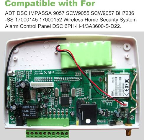 بطارية Futurebatt DSC IMPASSA 9057 لـ ADT DSC IMPASSA 9057 SCW9055 SCW9057 BH7236-SS 17000145 17000152 لوحة التحكم في إنذار نظام أمان المنزل اللاسلكي in Saudi Arabia