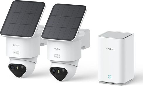 aosu T2 Ultra 4K Security Cameras Wireless Outdoor, 4 Cam Kit, Smart Home Security System with TrueColor Night Vision, AI Recognition & 360° Motion Tracking, Solar Power, Expandable 1TB Local Storage in Kuwait