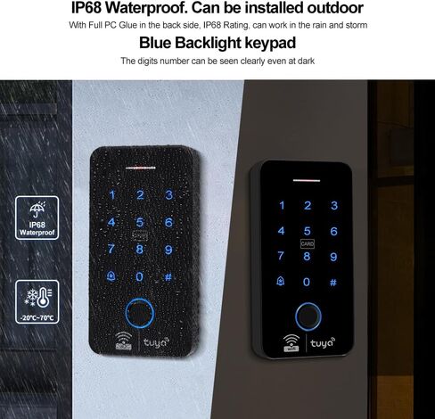 تتضمن مجموعة نظام التحكم في الوصول WiFi Tuya لوحة مفاتيح IP68 مقاومة للماء لبصمات الأصابع، وقفل باب بمزلاج كهربائي معدني لوضع NC، و10 مفاتيح RFID بتردد 125 كيلو هرتز، ومصدر طاقة 12 فولت 3 أمبير، وزر خروج. in Kuwait
