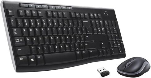 شاشة HP Series 7 Pro مقاس 27 بوصة 727pk 4K UHD 2160p LCD HDR، حزمة من قطعتين مع سلسلة ديزي، وحامل مكتبي، وقاعدة توصيل USB-C متعددة المنافذ G5، ولوحة مفاتيح وماوس لاسلكيين MK270، وماوس جل ووسادة معصم in Kuwait