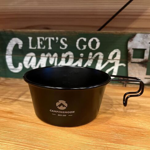 CAMPINGMOON 2pcs Set Stainless Steel Deep Type Camping Sierra Cup 15oz, 450ml Black BKS-360-2P in Saudi Arabia