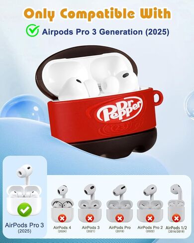 Joyleop لـ Airpods Pro 3 Case - لطيف مضحك للنساء والبنات والأطفال جرلي 3D Kawaii Cola تصميم الرسوم المتحركة لينة سيليكون حالة وقائية لAirpods Pro الجيل الثالث 2025 غطاء مع سلسلة المفاتيح in Kuwait