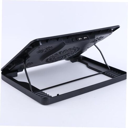 TEHAUX Laptop Cooling Pad with 5 Fans USB Cooling Device Adjustable Stand for Notebook and Gaming Laptops Black Non-Slip Base Cooler Mat in Saudi Arabia