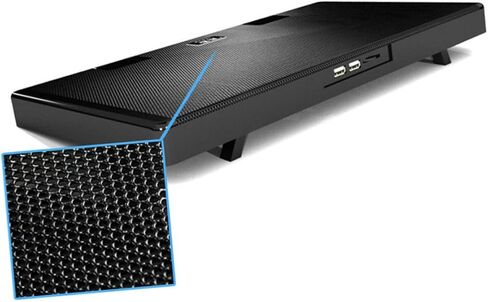 TEHAUX Laptop Cooling Pad with 5 Fans USB Cooling Device Adjustable Stand for Notebook and Gaming Laptops Black Non-Slip Base Cooler Mat in Saudi Arabia