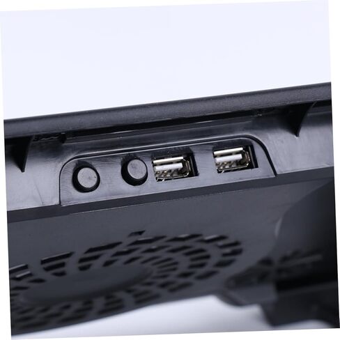 قاعدة تبريد للكمبيوتر المحمول مع 5 مراوح تعمل بمنفذ USB، حامل تبريد مضاد للانزلاق لأجهزة الكمبيوتر المحمولة المخصصة للألعاب والعمل، قاعدة مبدد حراري متعددة الزوايا قابلة للتعديل باللون الأسود لتعزيز تبديد الحرارة in Saudi Arabia