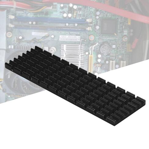 PCIE M2 SSD 2280 Heat Sink Cooler Radiator Premium Aluminum Alloy Cooling Fin for Desktop Laptop Computer Black Gold Optional 70x22x3mm (Black) in Saudi Arabia