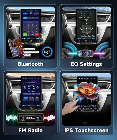 ستيريو سيارة 10.4 بوصة بدين واحد مع Carplay Android Auto-2025 مطورة 1080P IPS شاشة تعمل باللمس قابلة للفصل، 5.2 بلوتوث، كاميرا احتياطية 12 LED، راديو FM، USB/AUX، وصلة مرآة، SWC in Kuwait