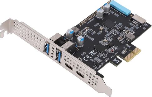 بطاقة توسيع USB PCIE بسرعة 5 جيجابت في الثانية، شريحة 720201 2 النوع C 2 USB 3.0 النوع E 19Pin IDC، مع وظيفة التوصيل والتشغيل، لأجهزة الكمبيوتر المكتبية حتى 11 in Kuwait