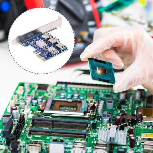 بطاقة محول Pci e Pci Express إلى 4 منافذ USB 3.0 موسع التعدين لأجهزة الكمبيوتر المكتبية المتوافقة مع فتحة e 1x لنقل البيانات بسرعة عالية in Kuwait