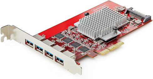 بطاقة StarTech ذات 4 منافذ USB-A بسرعة 10 جيجابت في الثانية PCIe، و4 وحدات تحكم USB 3.2 مستقلة، وبطاقة توسيع PCI Express 3.0، TAA in Saudi Arabia