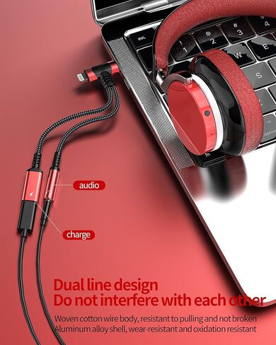محول شاحن صوت Lightning USB C إلى 3.5 ملم لهاتف iPhone 16 15 14 13 Pro Max (2in1) كابل مقسم AUX لسماعات الرأس لشحن سلك Apple متوافق مع Samsung S25 S24 Dual Port iPad in Kuwait