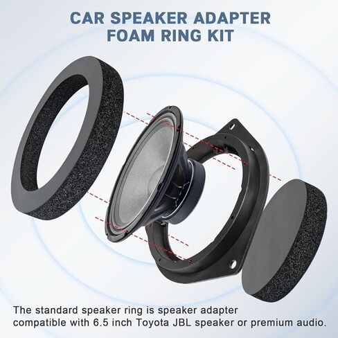 6.5 Inch Hollow Speaker Spacer Adapter with Foam Rings,Car Door Speaker Spacers Compatible with Toyota Corolla RAV4 Yaris Sienna 4Runner Scion Audio Baffle Mount Hole Center Dist 5.16" in Saudi Arabia