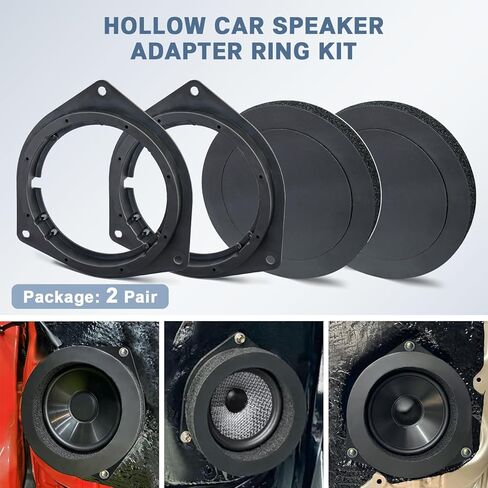 6.5 Inch Hollow Speaker Spacer Adapter with Foam Rings,Car Door Speaker Spacers Compatible with Toyota Corolla RAV4 Yaris Sienna 4Runner Scion Audio Baffle Mount Hole Center Dist 5.16" in Saudi Arabia